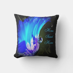 Turkos Blue & Lila Flower Pillow Utomhuskudde