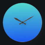 Turkos Blue Ombre Stor Klocka<br><div class="desc">Enkel,  ren,  blå och turkotisk komber eller övertoningsbakgrund. Du kan lägga till ett personlig-meddelande.</div>