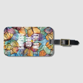Turkos Blue Orange Lila Butterflies Bagagebricka
