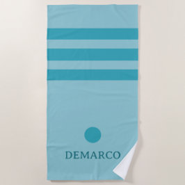 Turkos Blue Rand Personlig Beach Towel