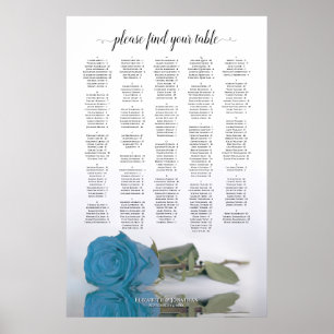 Turkos Blue Ro Alfabetisk sittningsschema Poster