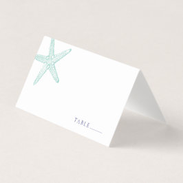 Turkos Blue Starfish Place Card Visitkort