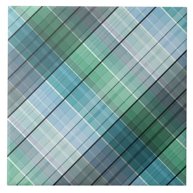 Turkos blue tartan kakelplatta (Framsidan)