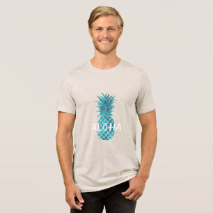 Turkos Blue Tropical Pineapple Aloha T Shirt