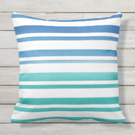 Turkos Blue Watercolor Rand Kudde