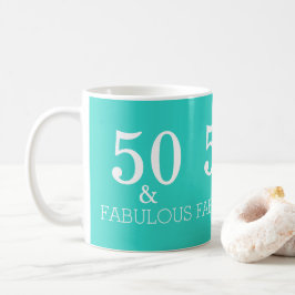 Turkos Blue White 50 och Fabulous Birthday Kaffemugg