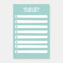 Turkos Blue White Simple Girly to Do List Stati
