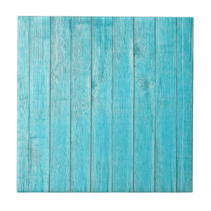 Turkos Blue Wood Wall Struktur Kakelplatta