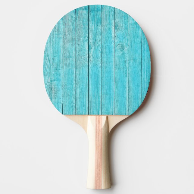 Turkos Blue Wood Wall Struktur Pingisracket (Framsidan)