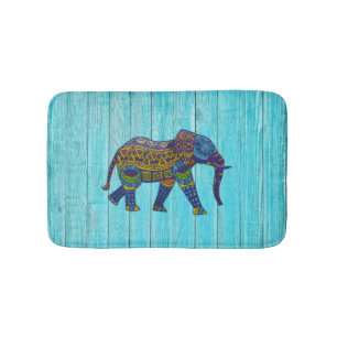 Turkos Bohemsk Moasaiik Elefant Badrumsmatt Badrumsmatta