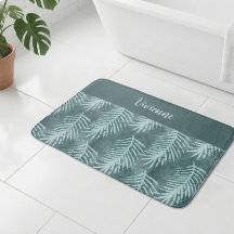 Turkos Boho Akvarell Tropisk Blad Monogram