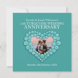 Turkos bröllopsjubileum 11 år foto inbjudningar