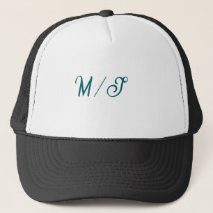 Turkos brudpar namn monogram enkel stil keps