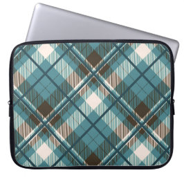 Turkos Brun Karo Laptop Fodral