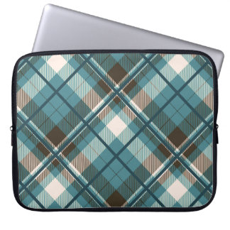 Turkos Brun Karo Laptop Fodral