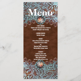 Turkos bruncowboymeny westerna bröllop meny