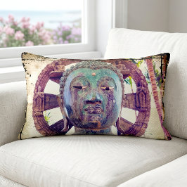 Turkos Buddha asiatisk metallstaty fotografering Lumbarkudde