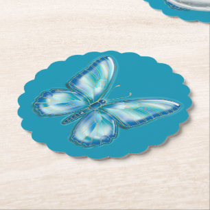Turkos Butterfly Underlägg Papper