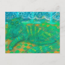 Turkos Cat Pastel Painting Pet Porträtt