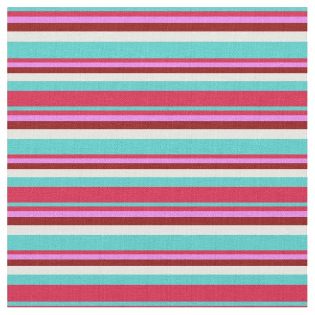 Turkos, Crimson, Violet, Mörk Red och White Tyg (Närbild)