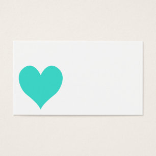Turkos Cute Heart Visitkort