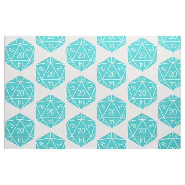 Turkos D20 Dice Fabric Tyg (Fat Quarter)