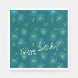 Turkos Daisy - färglös utskrift Pappersservett