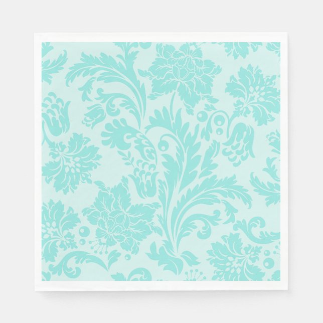 Turkos damastpapper pappersservett (Framsidan)