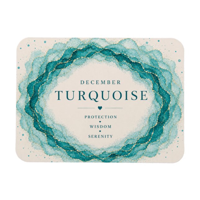 Turkos december födelsedagssten flexi magnet (Horisontell)