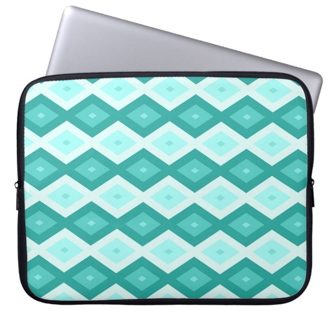 Turkos diamant mönster laptop fodral (Framsidan)