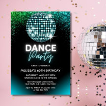 Turkos Diskoboll Glitter Dansfest Födelsedag