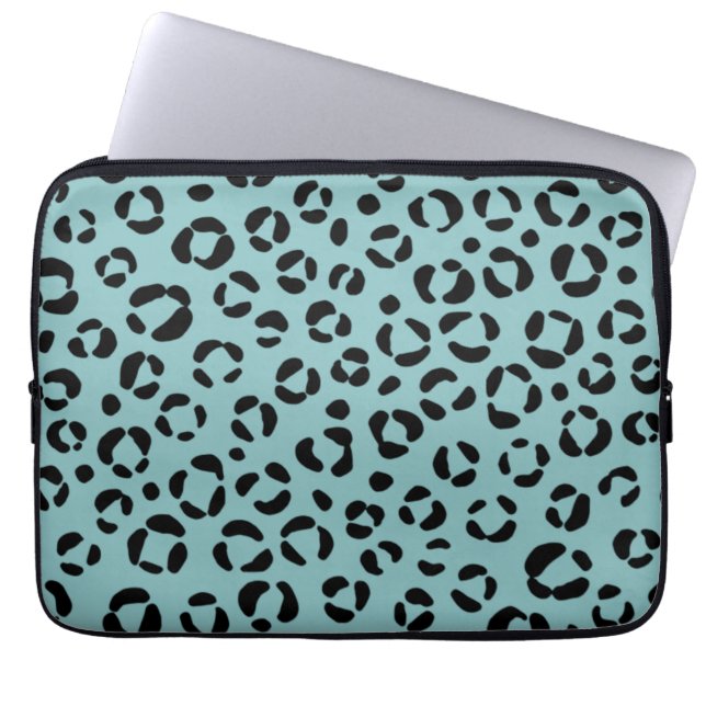 Turkos Djurtryck Laptop Fodral (Framsidan)