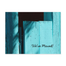 Turkos dörr, meddelande om ny adress