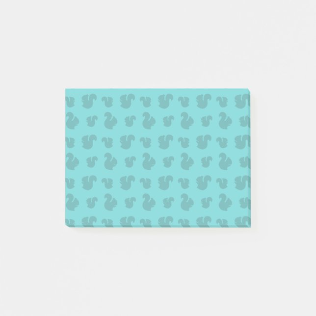 Turkos-ekorre mönster post-it block (Framsida)