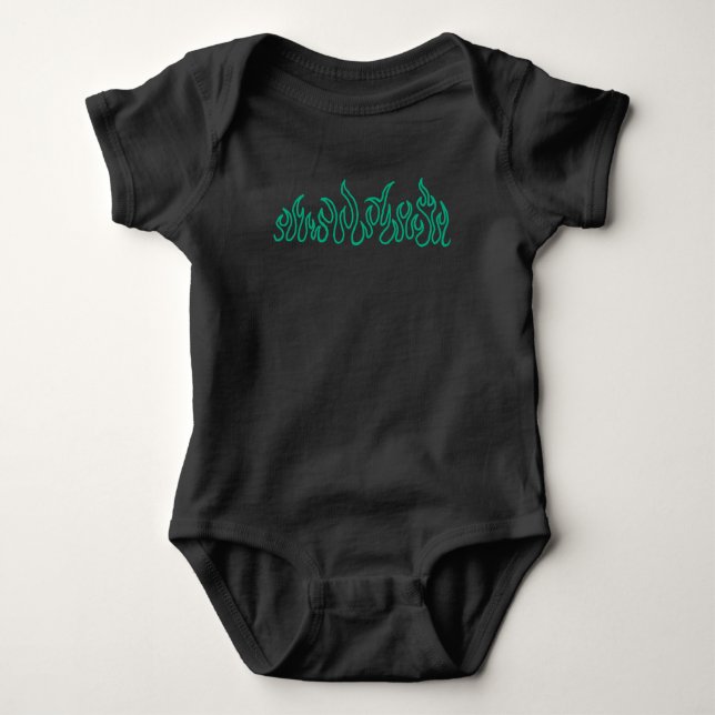Turkos Eld Flammor Bloss Outline  T Shirt (Framsida)