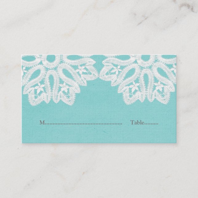 Turkos Elegant Snöre Place Cards Placeringskort (Framsida)