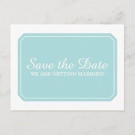 Turkos Elegant Spara datum Postkort Meddelande Vykort