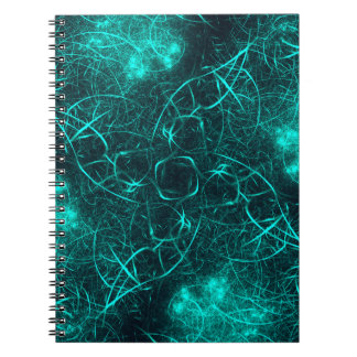 Turkos Elektrisk Energi Web Fraktal Konst Anteckningsbok