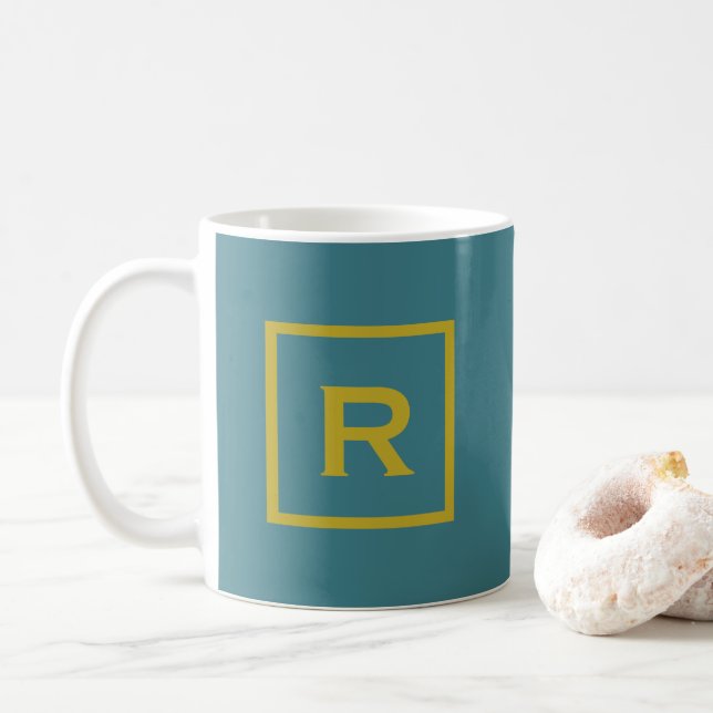 Turkos enfärgad personlig kaffemugg (Med munk)