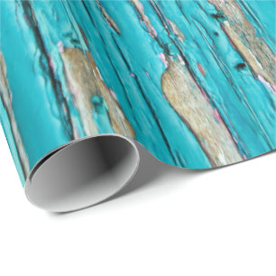 Turkos Färg på Papper Weasted Wood Wrapping Presentpapper
