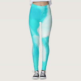 Turkos färgsplatter leggings
