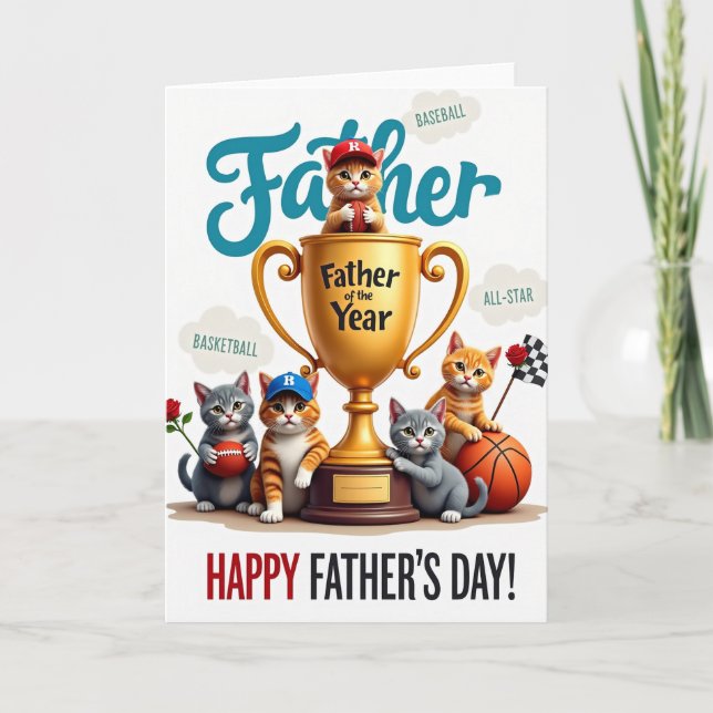 Turkos Fars Dag Kittens Kort (Framsida)