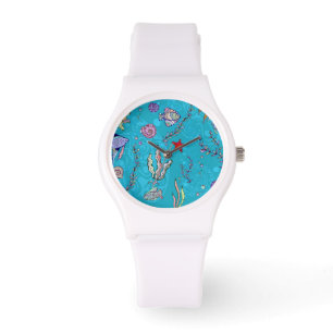 Turkos Fish Mönster Armbandsur