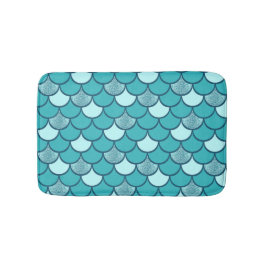 Turkos-fisk  mönster med glitter, effekt badrumsmatta