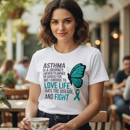Turkos fjäril Astma Medvetenhet T Shirt