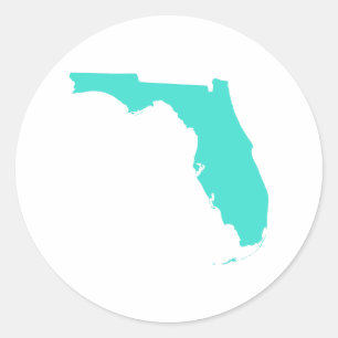 Turkos Florida Runt Klistermärke