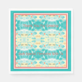 Turkos Flower Patterned Pappersservett