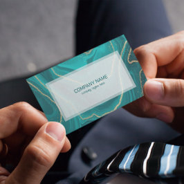 Turkos flytande marmor struktur visitkort