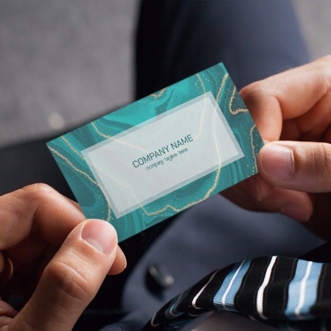 Turkos flytande marmor struktur visitkort (Skapare uppladdad)