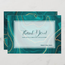 Turkos flytande marmor Tack-kort